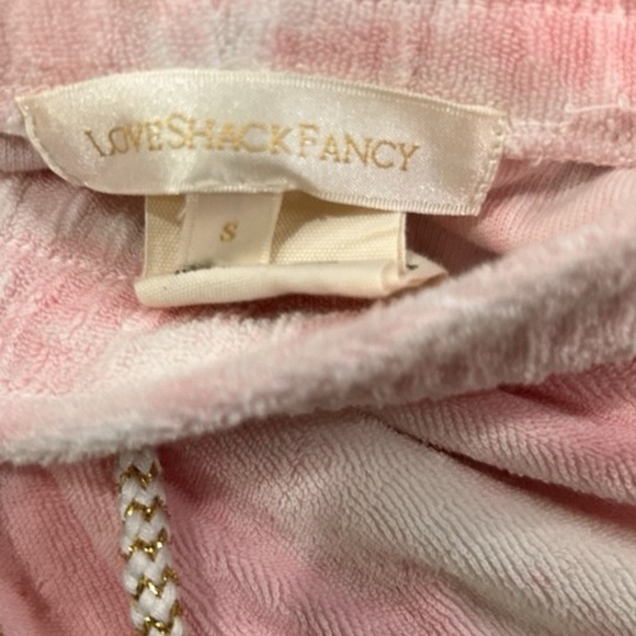 LoveShackFancy Santinella Terry Cloth Jogger Sweatpants Cherry Fizz sz S - Picture 3 of 7